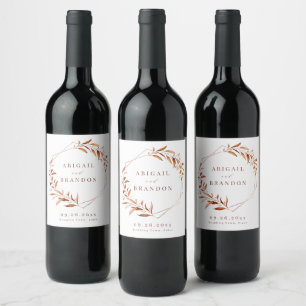 Etiqueta Para Botella De Vino Boda Geométrico Rústico de la Energía Verde Modern