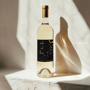 Etiqueta Para Botella De Vino Boda Gótica Hasta que la Muerte nos Separe