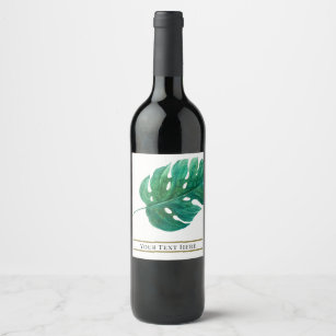 Etiqueta Para Botella De Vino Boda hawaiana de hoja de palma verde tropical del