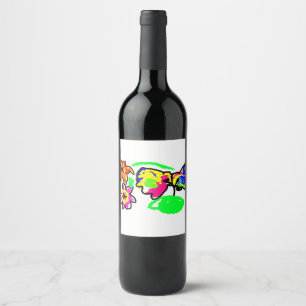 Etiqueta Para Botella De Vino Boda Hummingbirds