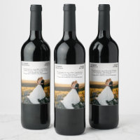 Boda Invitación personalizado foto completa Etique