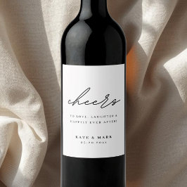 Etiqueta Para Botella De Vino Boda Minimalista Aplaudimos al Amor