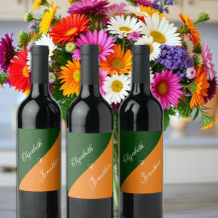 Etiqueta Para Botella De Vino Boda minimalista de amanecer vibrante Mix & Match