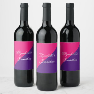 Etiqueta Para Botella De Vino Boda minimalista de mezcla y combinación de amanec