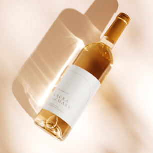 Etiqueta Para Botella De Vino Boda Minimalista del Boho Arch moderno