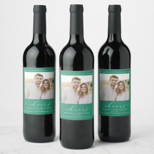 Etiqueta Para Botella De Vino Boda Minimalista Verde Alegre