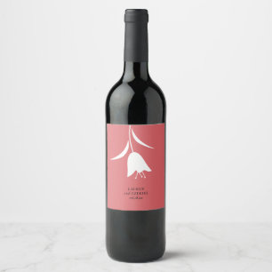 ETIQUETA PARA BOTELLA DE VINO BODA MOD WHITE TULIP