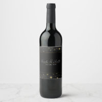 Boda Moderna Celestial de Luna y Estrellas Negro y