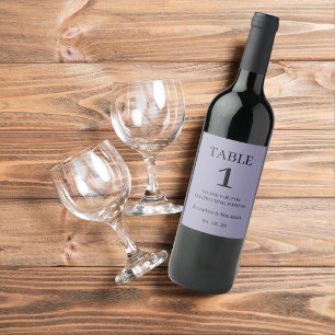 Etiqueta Para Botella De Vino Boda Morada Elegante