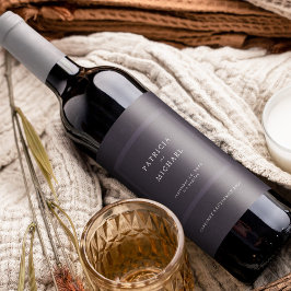 Etiqueta Para Botella De Vino Boda morado oscuro simple elegante personalizado