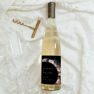 Etiqueta Para Botella De Vino Boda negro gótico de Rubor