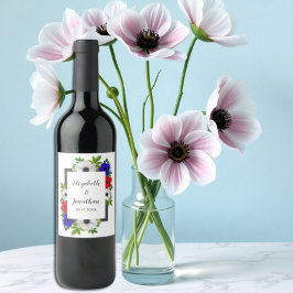 Etiqueta Para Botella De Vino Boda Patriótico Panda Anemone