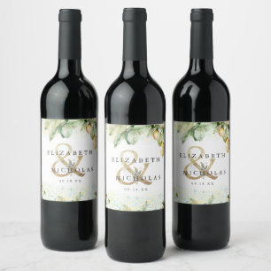Etiqueta Para Botella De Vino Boda Personalizada Italian Lemon Grove