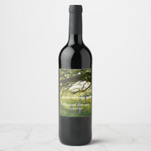 Etiqueta Para Botella De Vino Boda Personalizado De Luz Solar Y Árboles