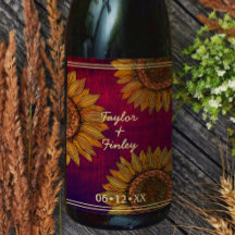 Boda personalizado del arte del girasol en Borgoña