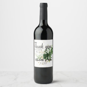 Etiqueta Para Botella De Vino Boda personalizado Gracias por favorecer a Tropica