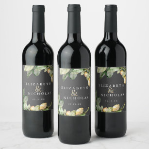 Etiqueta Para Botella De Vino Boda personalizado italiano de Lemon Grove