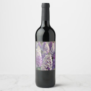 Etiqueta Para Botella De Vino Boda Purple Lilac Gracias Etiqueta De Vino