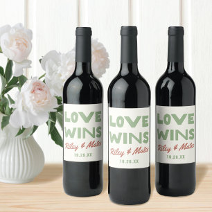 Etiqueta Para Botella De Vino Boda Retro Moderna Tipo Tonos Terrosos EL AMOR VEN