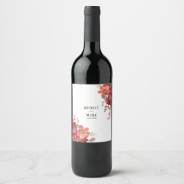 Etiqueta Para Botella De Vino Boda Rojo Sin Tiempo