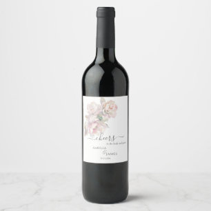 Etiqueta Para Botella De Vino Boda Romántico Peony Floral