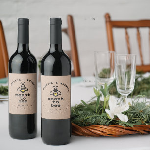 Etiqueta Para Botella De Vino Boda Rústica Destinada a Ser Abeja