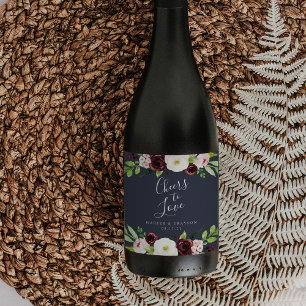 Etiqueta Para Botella De Vino Boda "Salud para amar" de la noche romántica