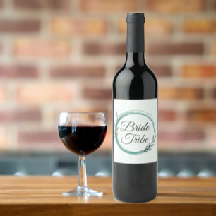 Etiqueta Para Botella De Vino Boda Tribuna de novia Guirnalda verde esmeralda