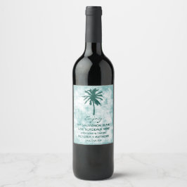 Etiqueta Para Botella De Vino Boda Tropical Palm Tree Beach Gracias