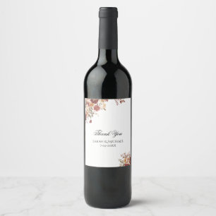 Etiqueta Para Botella De Vino Boda Verde de Terracota