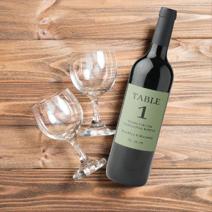 Etiqueta Para Botella De Vino Boda Verde Elegante