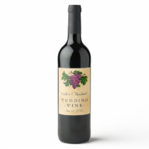 Boda Vino Elegante Vintage Purple Grapes Personali