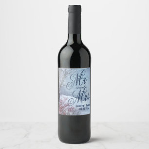 Etiqueta Para Botella De Vino Boda Winter Wonderland