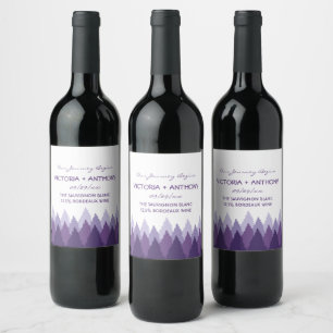 Etiqueta Para Botella De Vino Boda Woodland de la gama de bosques morados