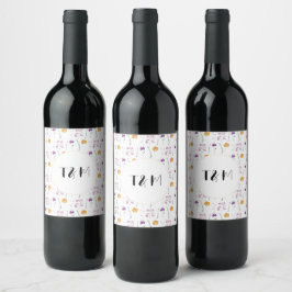 Etiqueta Para Botella De Vino Bodas de Acuarela Floral Boho en Jardín de Hadas
