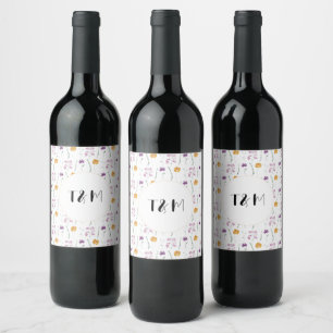 Etiqueta Para Botella De Vino Bodas de Acuarela Floral Boho en Jardín de Hadas