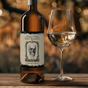 Etiqueta Para Botella De Vino Bodega arsénica de la etiqueta de vino de Hallowee