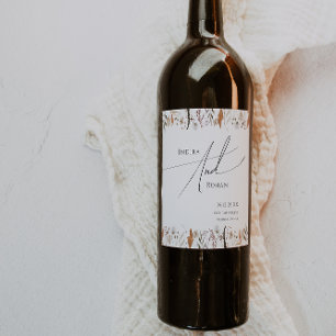 Etiqueta Para Botella De Vino Boho Autumn Wildflower BODA