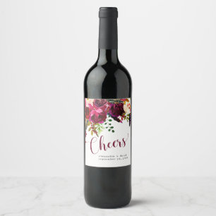 Etiqueta Para Botella De Vino Boho Floral   Saludos