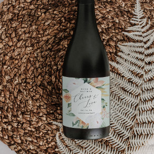 Etiqueta Para Botella De Vino Boho florece vientos personalizados para amar a Bo