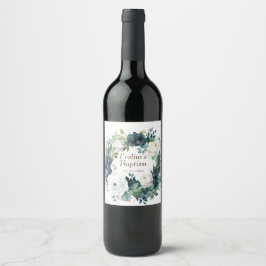 Etiqueta Para Botella De Vino Boho Moda Chicas florales Bautismo