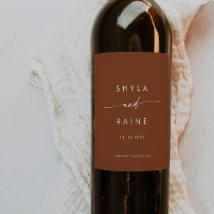 Etiqueta Para Botella De Vino Boho Moda Terracotta Boda Vino Labores