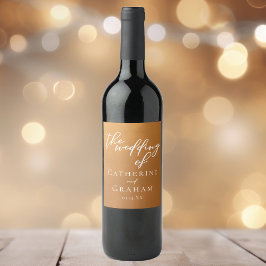 Etiqueta Para Botella De Vino Boho personalizado del Boda de oro ruso