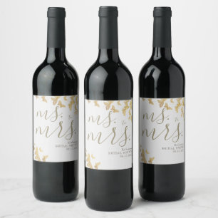 Etiqueta Para Botella De Vino Boho Purpurina Moda de mariposas de oro ducha de n