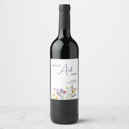 Etiqueta Para Botella De Vino Boho Wildflower Boda