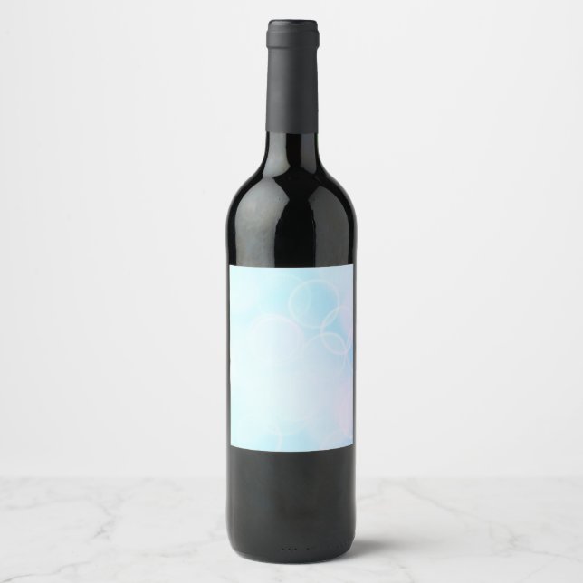 Etiqueta Para Botella De Vino Bokeh de bebé - Azul (Anverso)