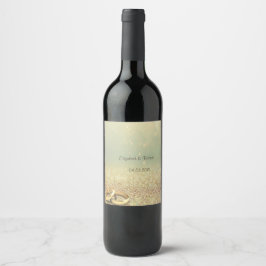 Etiqueta Para Botella De Vino Bokeh de brillo elegante, anillos