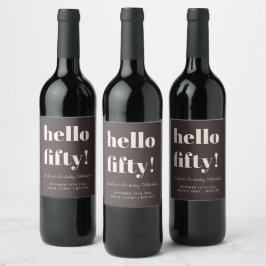 Etiqueta Para Botella De Vino Bold Earthy Brown Modern 50th Birthday Custom