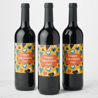 Etiqueta Para Botella De Vino Bold Modern Love Bottle Sticker