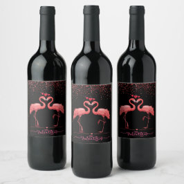 Etiqueta Para Botella De Vino Bolsa de regalo - Flamenco rosa